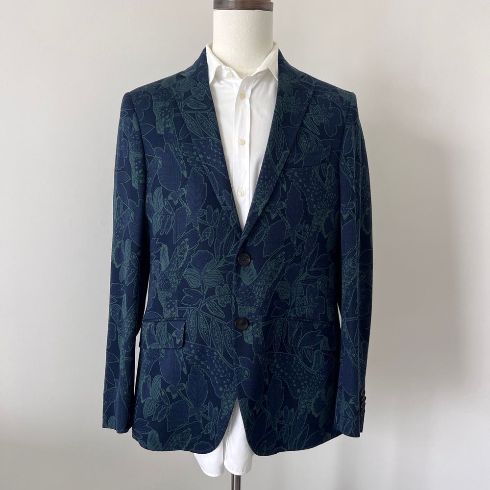 Etro Blue and Green Sport Coat with Modern Slim Fit